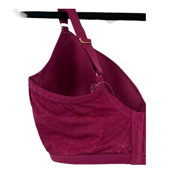 Natori Bra 136059 Sheer Jacquard full fit contour underwire red size 32DDD 32F - Picture 4 of 9